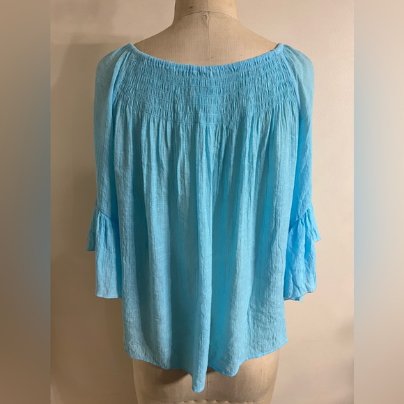 Chico’s Ruffle Slub Top Size 1 - Picture 5 of 9